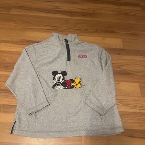 Vintage Disney Gray Mickey Mouse Half-Zip Sweatshirt